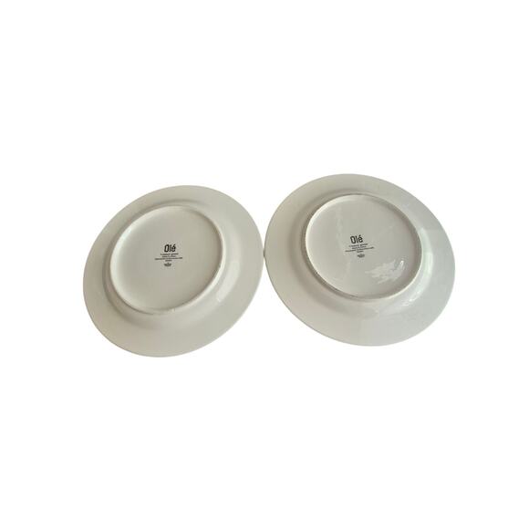 Vtg Rare Y2K Ole by Block Nancy Green Dinner Plates MCM 10.75 Raised Set of 2 - Picture 2 of 12